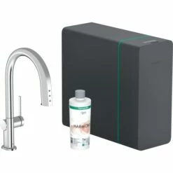 Hansgrohe Aqittura M91 Soda Kjøkkenarmatur, Uttrekkbartut, Krom