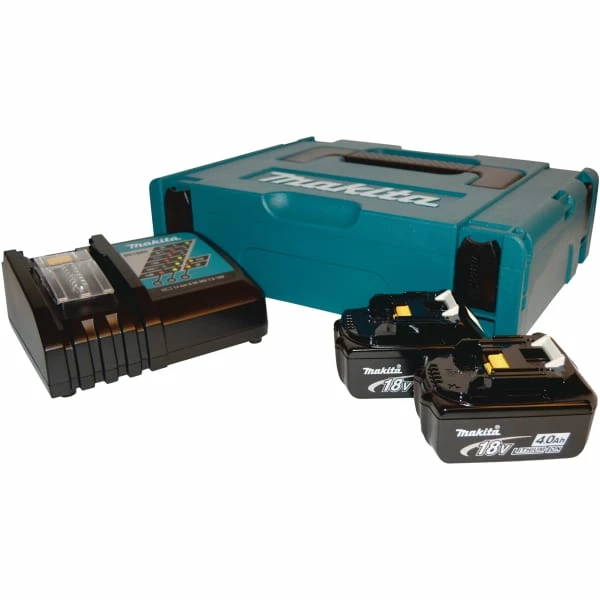 Makita Batterier 18 Volt 2 X 18 Volt/4,0 Ah, Inkl. Lader