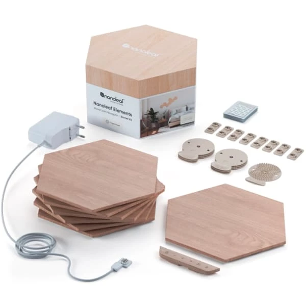 Nanoleaf Elements Wood, Startpakke Med 7 Paneler
