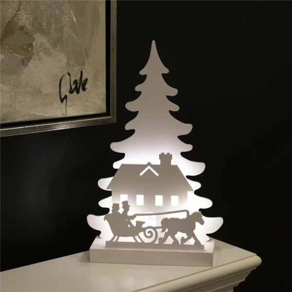 Nordic Winter Julesilhuet Med Kane & Lys - Bilde 2