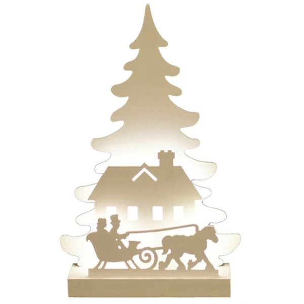 Nordic Winter Julesilhuet Med Kane & Lys