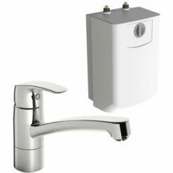 Oras Safira Kjøkkenarmatur Med 5 Liters Varmtvannsbereder, Krom