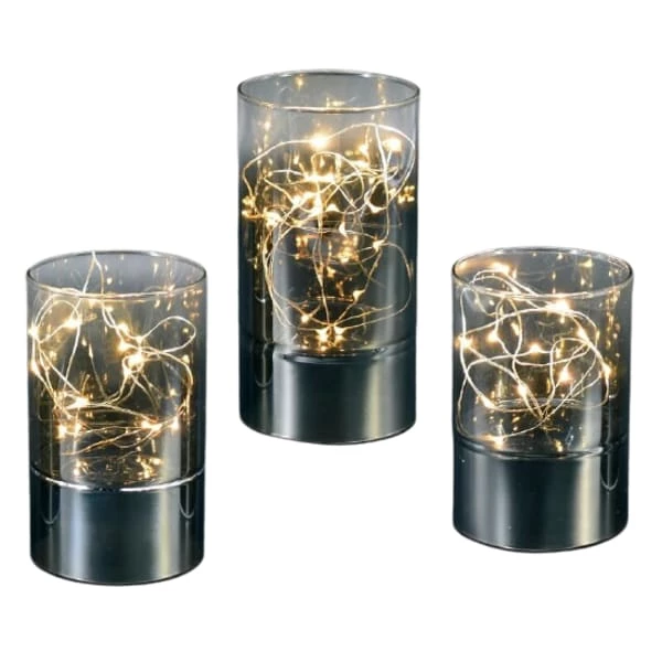 Veli Line Glaslanterner Med Lyslenke , Sett Med 4